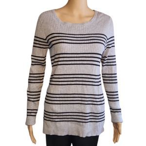 George Sweater Stripes Black Gray Womens Size XL